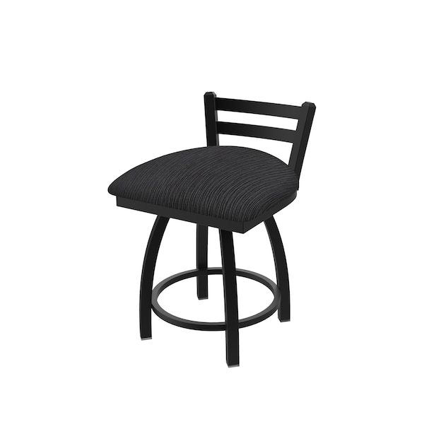 Holland Bar Stool Co 18" Low Back Swivel Vanity Stool, Black Wrinkle, Graph Anchor Seat 41118BW014 - main